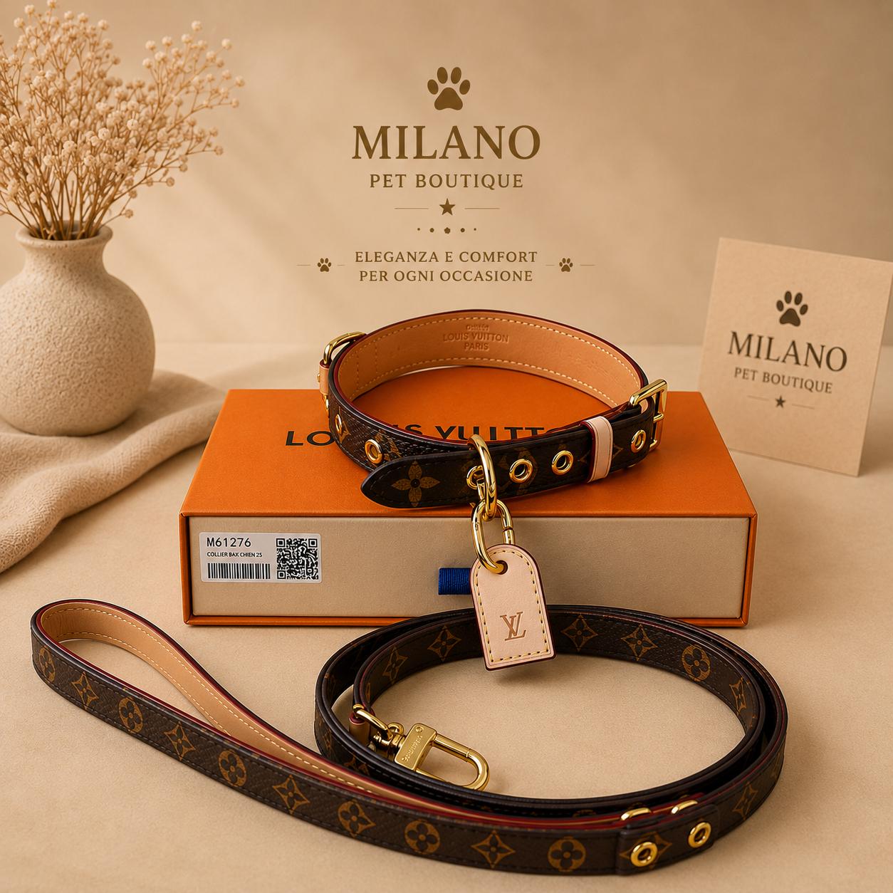Set Luxury Amelia™ Collare e Guinzaglio Premium per Cani | Milano Pet Boutique