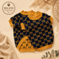 Maglioncino Luxury Blu & Gold per Cani – Maglia Elegante Calda