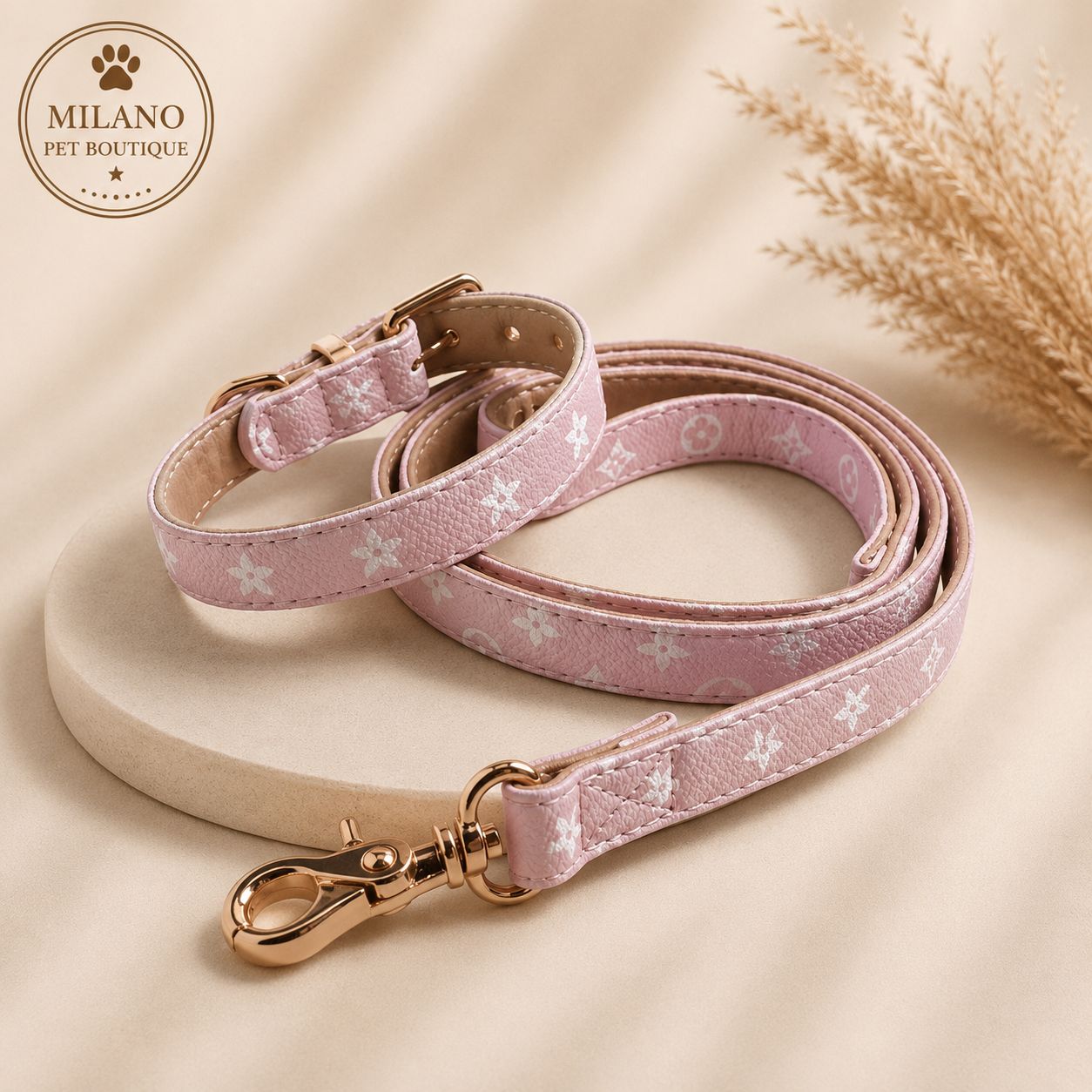 Set Collare e Guinzaglio Monogram Luxury per Cani
