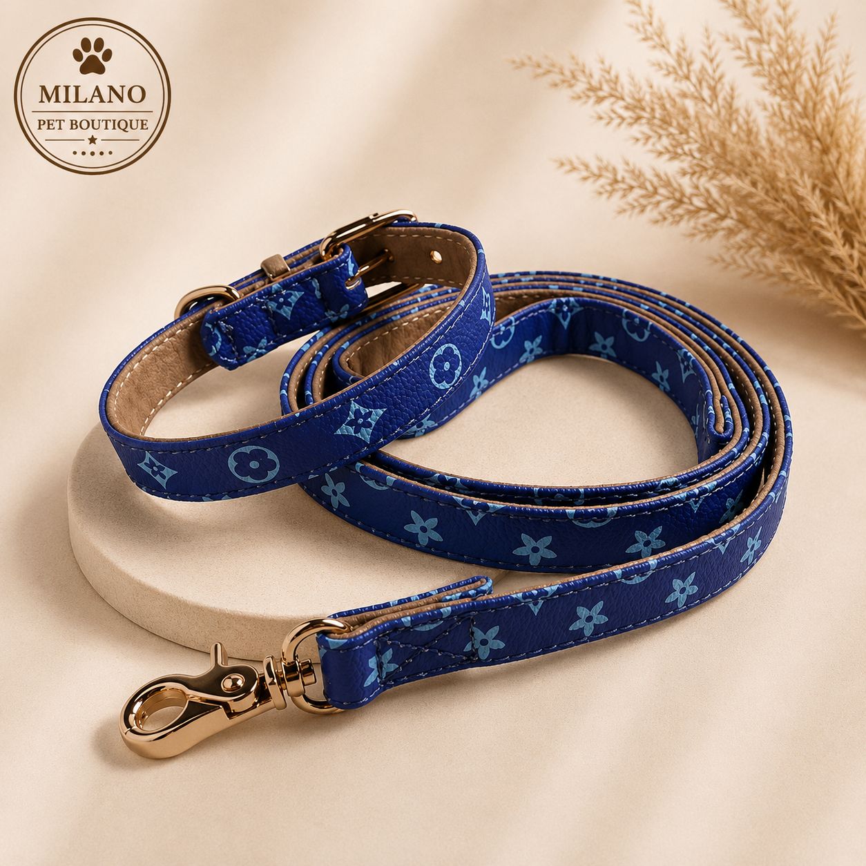 Set Collare e Guinzaglio Monogram Luxury per Cani