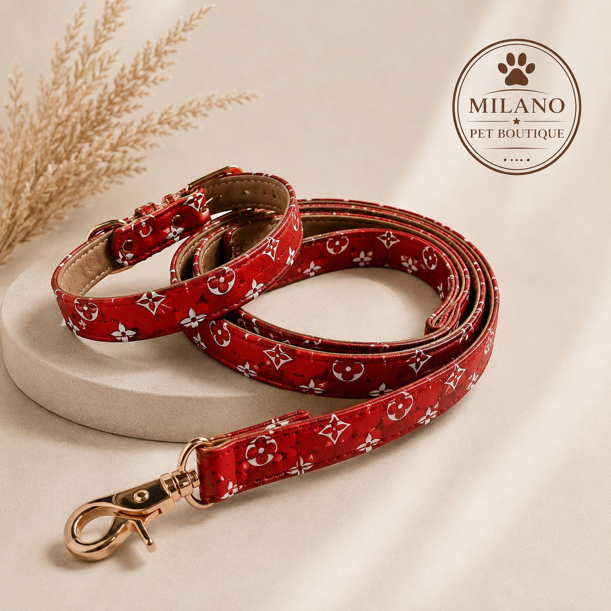 Set Collare e Guinzaglio Monogram Luxury per Cani