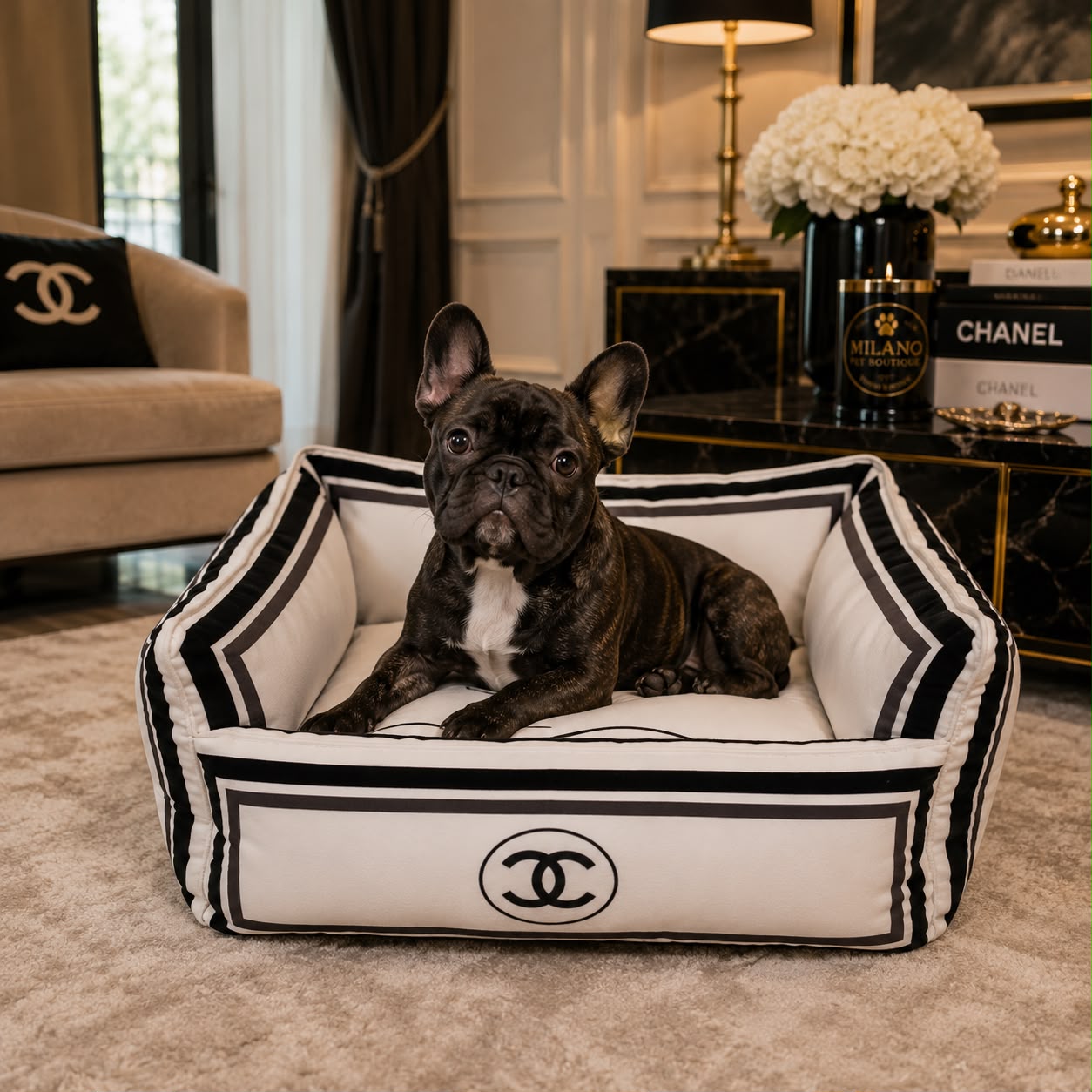 Cuccia Luxury Milano Pet Boutique per Cani – Design Elegante con Cuscino Sfoderabile