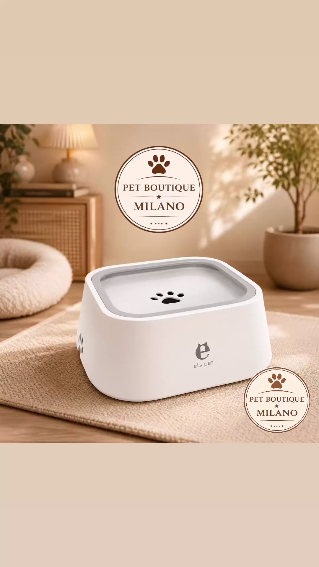 Ciotola Anti Schizzo per Cani 1L – Dispenser Acqua Anti Rovesciamento con Galleggiante